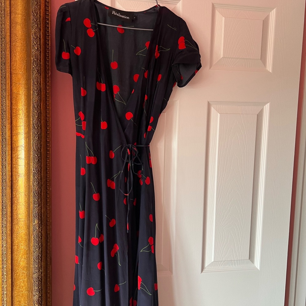 Realisation Par Black Cherry Print Dress